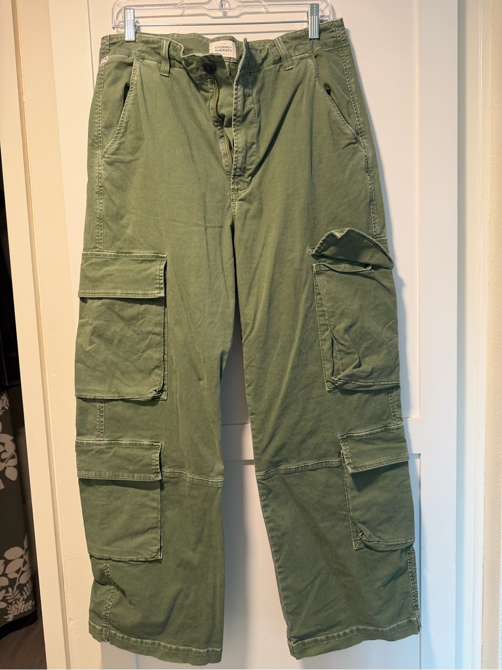 Citizens Of Humanity Olive Green Wide-Leg Cargo Pants